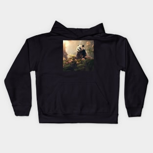 Panda Sitting In Sunlight - Wildlife Kids Hoodie